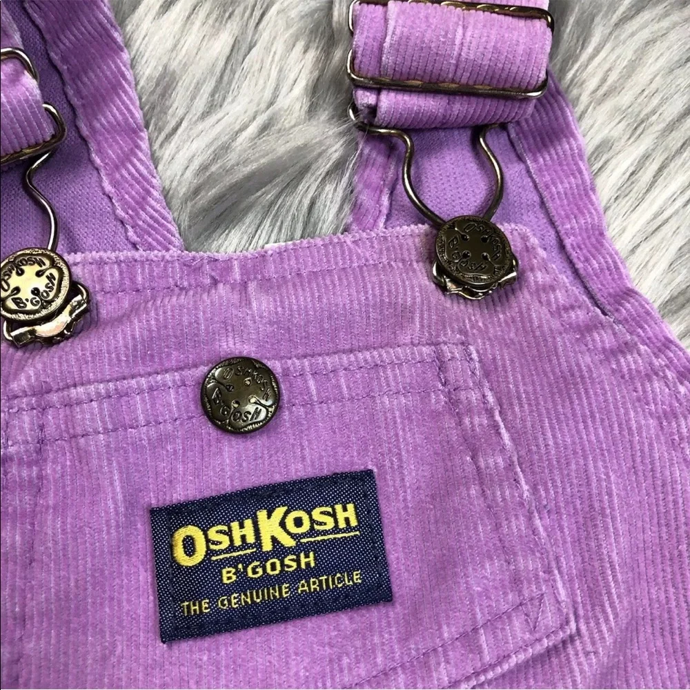 Vintage Oshkosh Bgosh Toddler Girls Purple Corduroy Jumper Dress